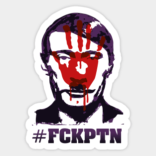 Fuck Putin (with bloody hand motif) Sticker